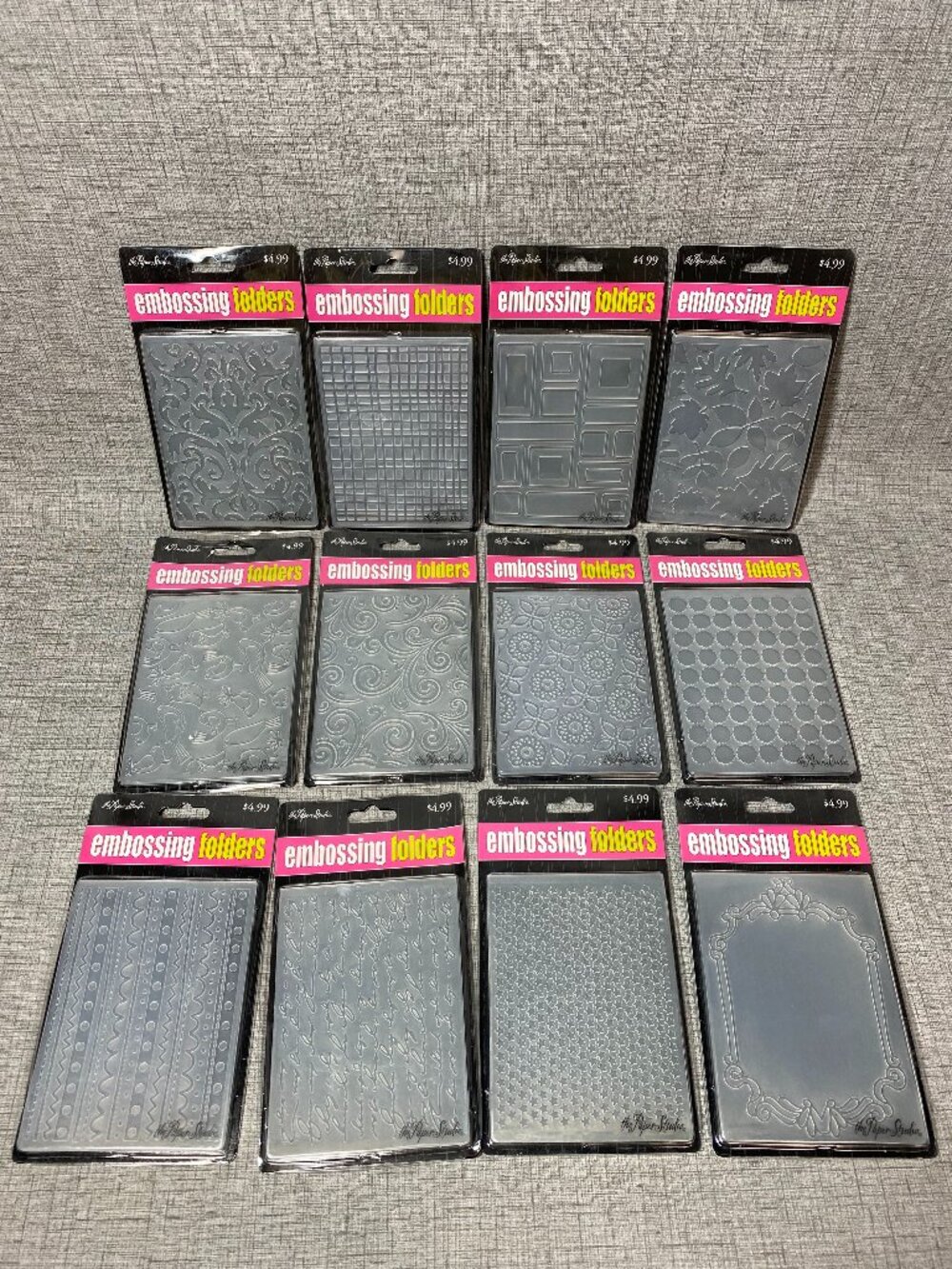NEW The Paper Studio Embossing Folders Lot of 12 Folders
